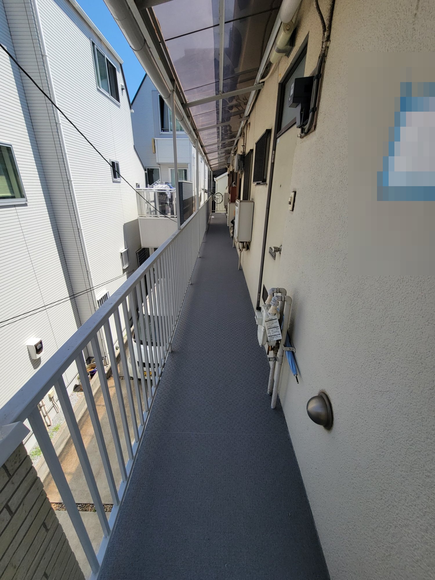 市川市行徳アパート共用廊下の長尺シート施工完了後