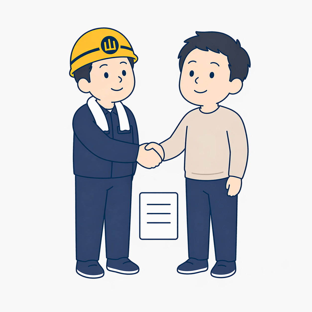 丸山くんとお客様が握手してご契約